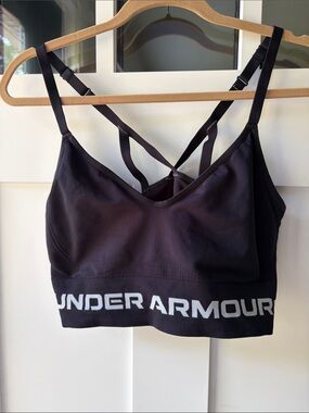 Under Armour Black Seamless Logo Sports Bra